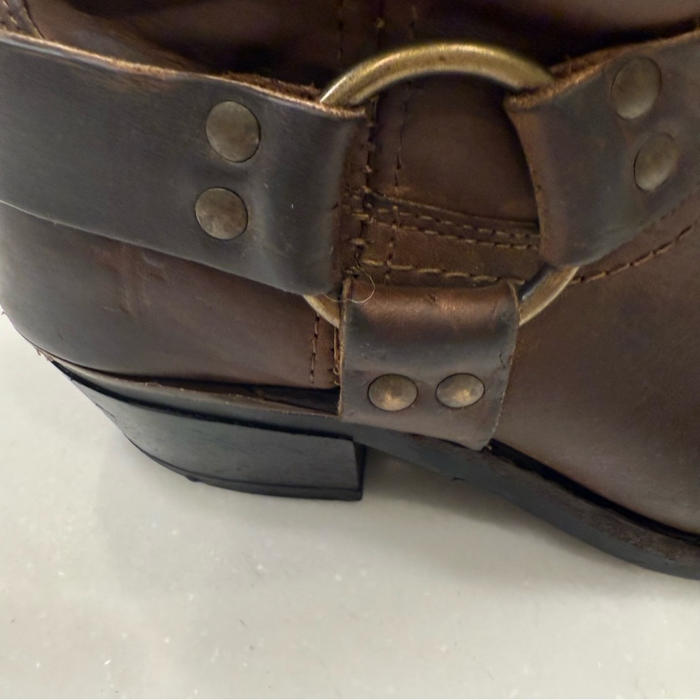 Frye Brown Leather Combat Boots - Picture 4 of 13